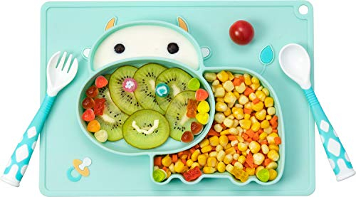 Facheya Teller Baby, rutschfester Kinderteller, Mini-Tischset, Silikon-Babyteller, Schüssel, rutschfester Teller mit Saugnapf, BPA-Babyteller für die meisten Esstische und Hochstuhl-Tablett