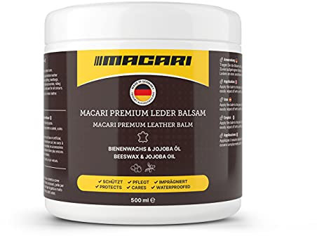 Macari Balsamo per pelle auto, mobili, giacca, borse, scarpe, sella, grasso per pelle, balsamo per pelle, balsamo per pelle, balsamo per pelle, balsamo per pelle, balsamo da 500 ml