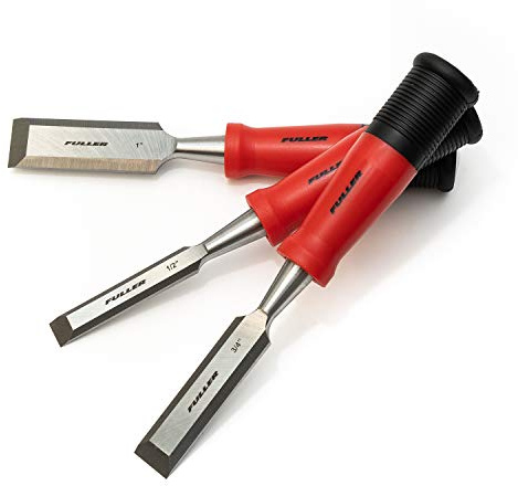 Fuller Tool 301-1003 3-Piece Wood Chisel Set - Perfect for wood carving, carpentry, wood working, carpenters