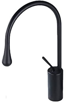 SHUGUANG Brass Bathroom Faucet Bathroom Sink Faucet Single Handle Rv Lavatory Vanity Faucet Countertop Installation, 360° Rotation, Hot and Cold Adjustable, for Washstand,Matte Black
