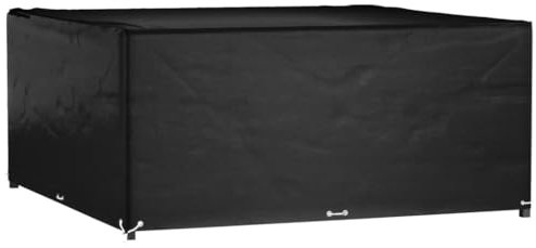 vidaXL Gartenmöbel Abdeckung, Abdeckplane Wasserdicht UV-beständig, Quadratisch Schutzhülle mit 16 Ösen, Garnitur Schutzhaube Abdeckplane für Rattanmöbel, 300x300x75cm