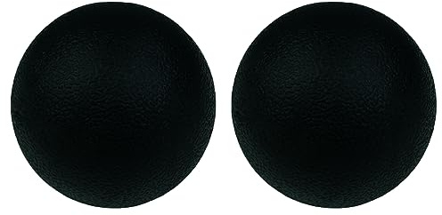 Small Hard Massage Ball 2 Pack. Lacrosse Ball Size Fascia Balls for Trigger Point Deep Tissue Myofascial Release Muscle Relax Plantar Fasciitis Relief Physiotherapy Yoga Pilates (Black)
