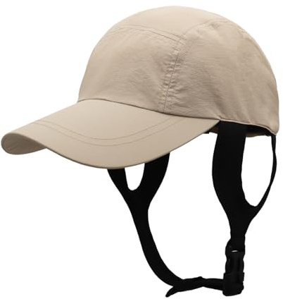 Huakunda Surfmössa för män med hakrem solskydd hatt utomhus UPF 50 truckerkeps baseballkeps för safari trädgård cykling kanot, kaki, one size