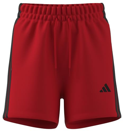 Adidas Donna Essentials 3-Stripes Cotton Shorts, Pure Ruby/Black, M