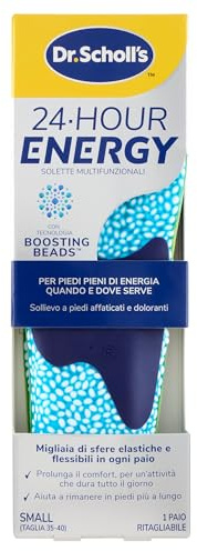 Dr. Scholl's Solette 24-Hour Energy, Solette Scarpe in Memory Foam con Tecnologia Boosting Beads, Sollievo a Piedi Affaticati e Doloranti, Supporto dell'Arco Plantare, Misura 40-47.5
