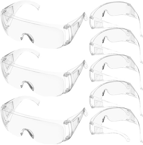 HOMSFOU 8piezas Gafas De Seguridad Transparentes Para Trabajo Laboratorio y Construcción Gafas Protectoras Resistentes Impactos Equipo De Protección Ocular