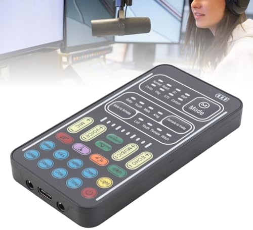 Multifunktionell bärbar röstväxlare ljudkort 8 effekter lägen plug play hög kompatibilitet för spel ankare dator mobila enheter