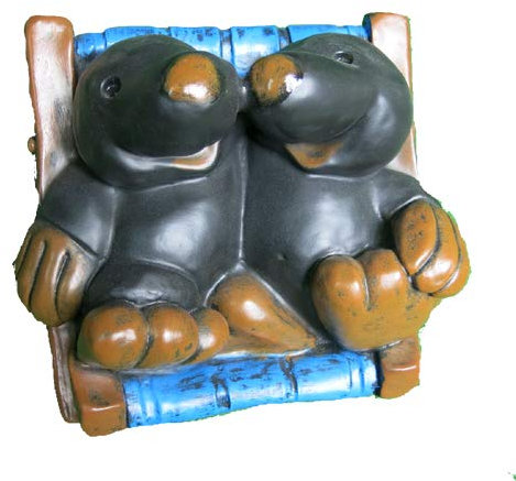 FL Maulwurf Liegestuhl Liege Figur Statue Skulptur Deko GARTENFIGUR Garten Außendekoration witzig