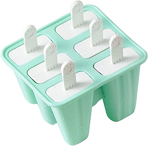 AVANA Eisformen aus Silikon 6 Stück Eis am Stiel Formen Wiederverwendbar Eiscreme Halter Wassereis Eislutscher für Kinder und Erwachsene BPA Frei - Türkis