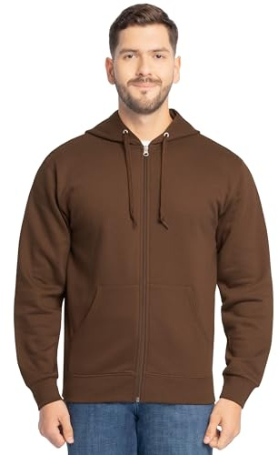 Fruit of the Loom Unisex Adult EverSoft Fleece Full Zip Hoodie Sweatshirt, Warm Mocha, X-Large