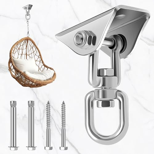 MRMIAN Takkrok, takkrok, tunglast, rostfritt stål, boxningssäckhållare, takkrok, hängfåtölj, lastkapacitet 500 kg, kan gunga, yoga-hängmattor, fåtölj (silver)