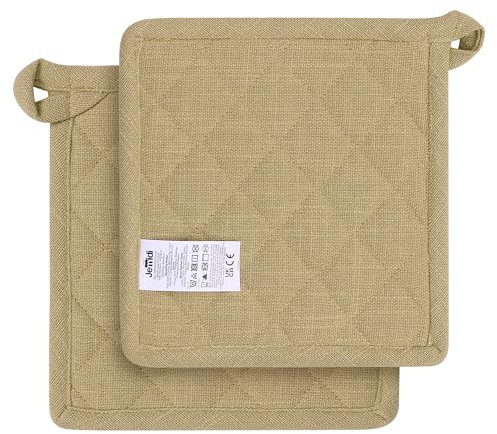 JEMIDI Manique Protection Four - Lot 2 Maniques Cuisine en Forme de Carré de Coton et Polyester pour Four Barbecue Plancha Plat Marmite - Carre Anti Chaleur 20 x 20 cm