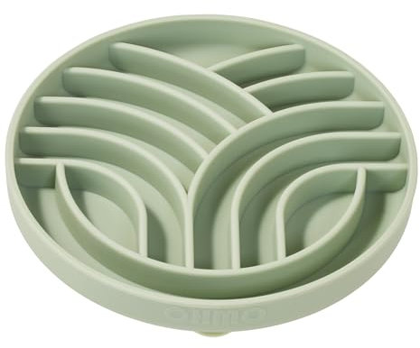 OHMO Antischlingnapf Hunde für Katzen Welpen, Anti Schling Napf Hund Silikon gesundes Fressen stoppt Blähungen Anti-Rutsch (S-Baum des Lebens, Hellgrün)