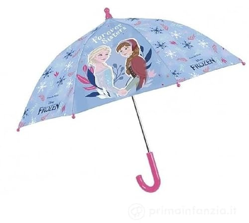 PERLETTI Regenschirm Frozen Mädchen Winddicht - Regenschirm Mädchen 3 5 6 Jahre Disney Frozen mit sicherer manueller Öffnung - Regenschirm Regen Lila Elsa leicht bunt Kinder - Durchmesser 74 cm, Lila