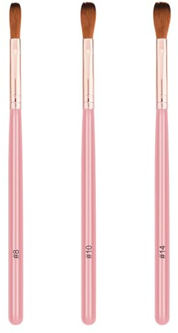 3 Pcs Acrylic Nail Brush Set,Size 8/10/14 Nail Brush Set for Nail Extension Acrylic Nail Art Design Women Gift Set – Manicure & Pedicure Nail Brushes for Professional Use