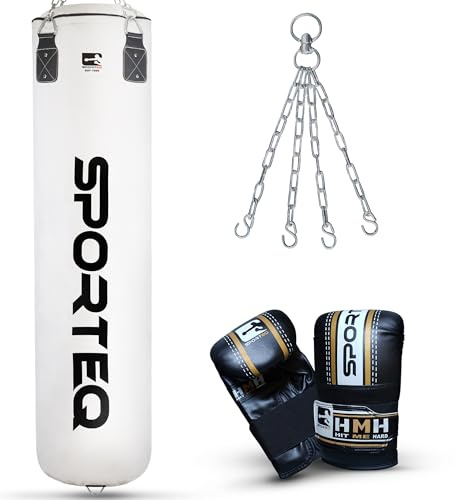 Sporteq Dyno Heavy Boxing Filled Punching Bag 3FT, 4FT & 5FT for All Ages & Genders | Martial Arts Kickboxing Muay Thai Karate | Home & Commercial Gym Use