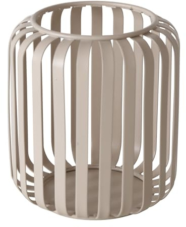 Boltze Windlicht Viki (beige, Metall, 12 cm hoch, modernes Design, handgearbeitet, Garten Deko, Tisch Deko, Kerzen Zubehör, Windlicht, Teelicht Halter) 2045508