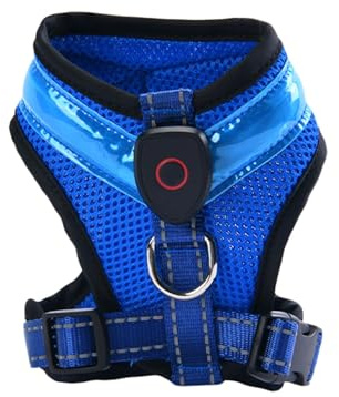 Light Up Dog Harness - LED Dog Harness Rechargeable, No Choke Illuminated Glow Dark Harness Vest Waterproof for Dogs for Camping Night Safety Walking (A, L)