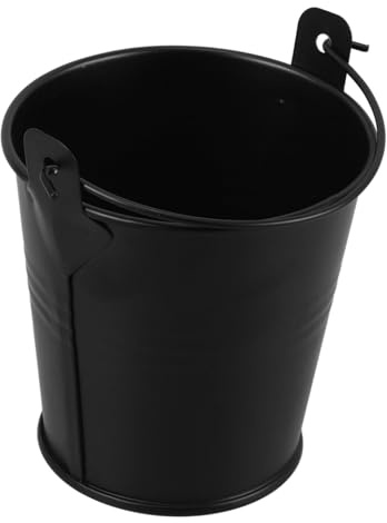 EPIGEIST Secchio per Barbecue in Ferro Nero Resistente Alte Temperature Contenitore Olio per Esterno e Pranzo all'Aperto Facile da Pulire e Durevole