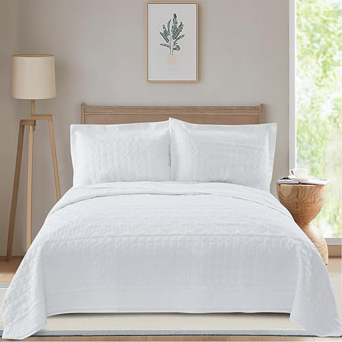 NOVOTEXTIL Colcha Boutí Cama 135 (235x260) Termosellada Ligera y Transpirable – Cubrecama Acolchado de Microfibra Suave y Transpirable para Verano y Entretiempo – 2 Fundas Almohada (50x70) (Nápoles)