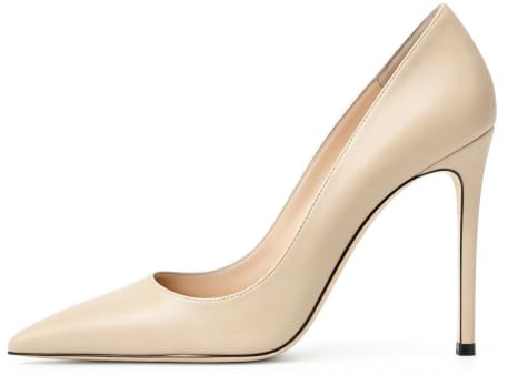 EDEFS - Escarpins Femme - Sexy High Heel Shoe - Stiletto Beige Escarpin - Chaussures Talons Aiguilles 10 cm - Taille 39