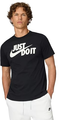 Nike Sportswear Just Do It Swoosh, T-Shirt Uomo, Nero (Black/White 011), X-Large