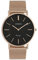 Oozoo Vintage Damenuhr mit massivem grobmaschigem Edelstahl Milanaise Metallband 40 MM Rosefarben/Schwarz C9925