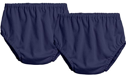 City Threads Baby Girls Boys Diaper Covers Bloomers Cotton Soft Comfortable Durable Made in USA 2-Pack, Navy & Navy, 3T