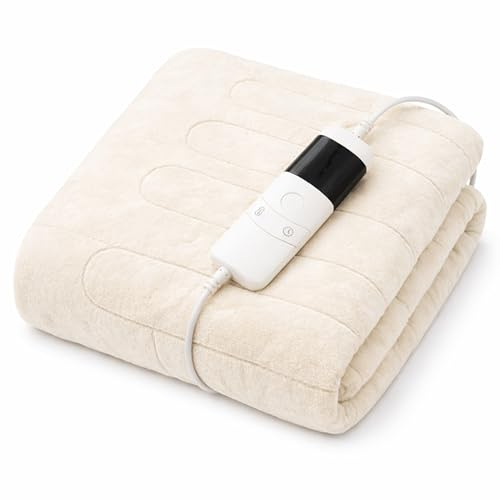 Marco Paul Electric Heated Throw Blanket 160 x 120cm – Soft Fleece Heated Sofa Throw for Adults, 10 Heat Settings, 8 Hour Timer, Fast Heating Electric Blanket, Overheat Protection, Machine Washable