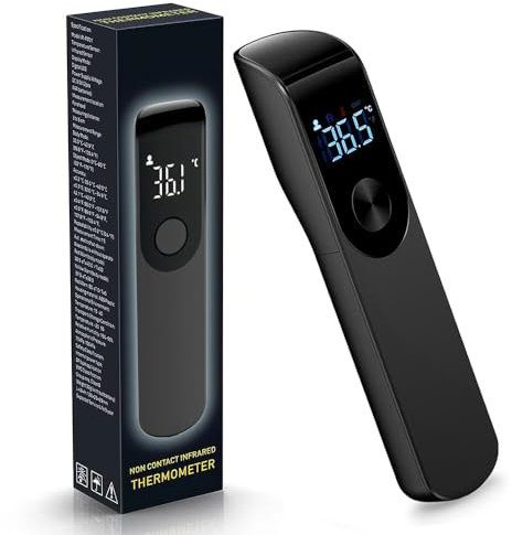 Termometro digitale senza touch a infrarossi forehead termometro, digitale con display LCD e allarme febbre, ℃ / ℉, lettura istantanea, termometro di temperatura (nero)