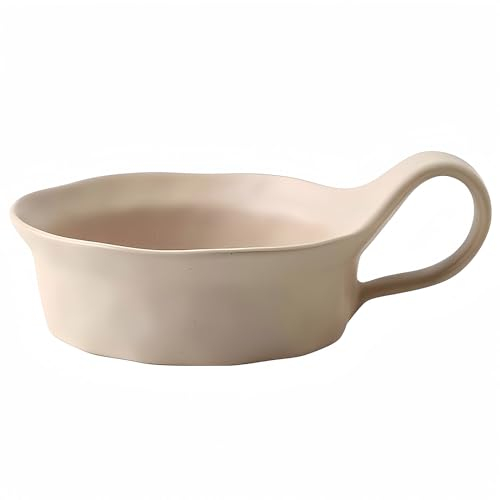 Dowbom Tazza da zuppa con manico, ciotola per zuppa per microonde, tazza da zuppa in ceramica, ciotola per colazione, tazza da brodo (rosa, 473 ml), BL-SP-010
