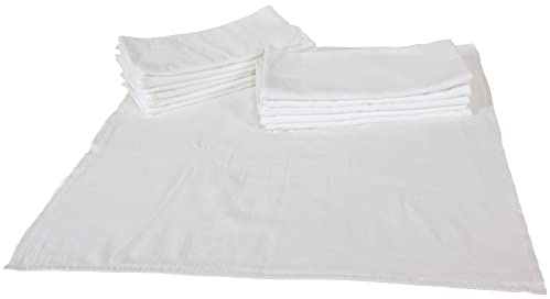 OsoCozy Bleached Birdseye Flat Cloth Diapers (1 Dozen) - 27.5 x 30.5 Inches, One-Layer Flat Cloth Baby Nappies Made of Soft, Durable 100% Birdseye Weave Cotton