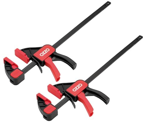 OZZO 300mm Dual Action Bar Clamp for Woodwork - 2 Piece Set | Heavy Duty Spreader with 65KG Load | Quick Grip Woodworking Tools | Fast Release Mechanism