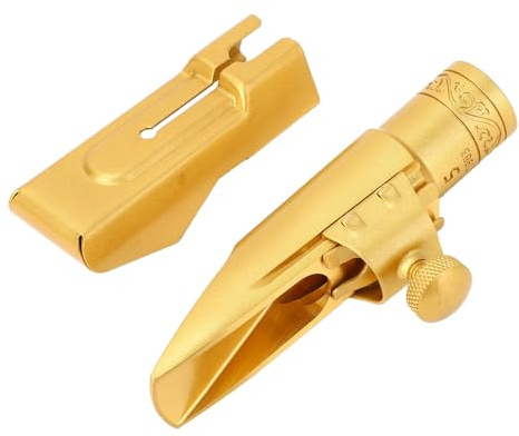 Bocchino Sax in Metallo in Ottone Eb, Bocchetto in Ottone Eb Alto Sax 5c, per Professionisti Copertura per Diapositive Glassata per Professionisti e Principianti per Sassofonisti