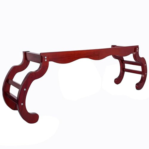 TruRim Solid Wood Antique Style Guzheng Stand, Professional Chinese Zither Instrument Stand with Thick Non-Slip Pads & Hand-Carved Design, Sturdy Wide Legs for Full Stability (Nanmu Wood)