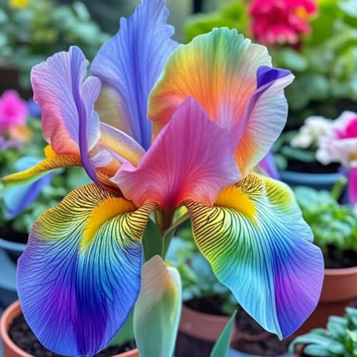 Iris bulbi/miste/Radici selezionate di hosta/resistenti al freddo e alla siccità/adatte per la decorazione di giardini e balconi【NVNJHJN】-10 bulbi-A