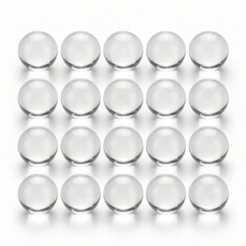 SGETHCH 20 Pack 10mm Clear Glass Marbles for Games,Crafts and Decoration