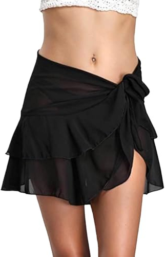 NiceYnn Une Pièce Sarong Paréo Jupe de Plage à Nouer | en Mousseline de Soie Couverture Bikini Maillot de Bain