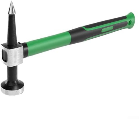 Martillo de metal, cincel cruzado plano de acero de alto carbono para reparación de carrocería automática, herramienta manual de 315 mm (cabeza de punto)