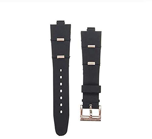 GOZAR Gold und Rose Gold Silical Gel Uhrenarmband Uhrenarmband für Bvlgari Watch - Rose Red-24mm