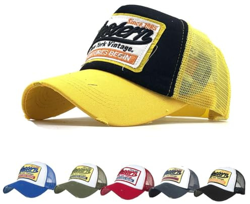 CheChury Gorras Beisbol Deportes Unisex Gorra de Trucker Sombrero de Vintage Gorras de béisbol de Hip Hop Bordada de Malla Sombreros para Hombres Mujeres