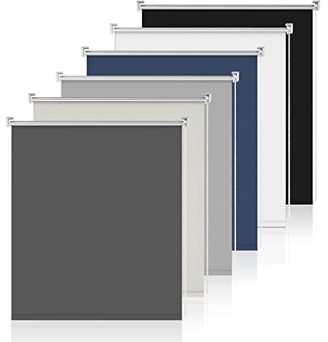 Verdunklungsrollo Klemmfix Rollo ohne Bohren Dunkelgrau B45 x H230cm-Stoffbreite 40cm Fenster Verdunkelung Jalousie Jalousien Sonnenschutz Fenster innen ohne Bohren