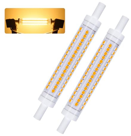 I-SHUNFA R7S LED 118mm Bulbs,10W Warm White 2700K 1100 Lumens Replaces 100W Halogen Bulbs, for Uplighters, Reading Lamps, Non-Dimmable, AC 230V(2 Pack)