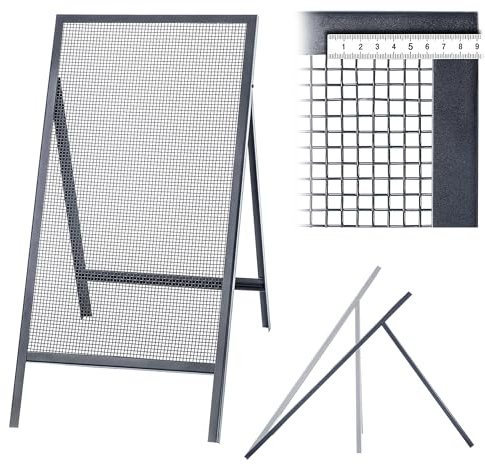 KADAX Durchwurfsieb, Durchwurfgitter aus Stahldraht, Gartensieb, Stahlsieb, Sandsieb, Rechteckiges Bausieb für Sand & Kompostsiebe & Erde & Steine (Maschenweite 0.8 * 0.8 cm)