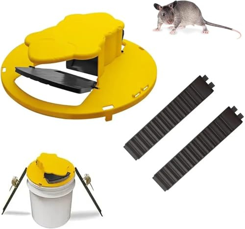 Möss Musfälla hink flipplock, musfälla hink inomhus utomhus, Smart Flip N Slide hinklock Musfälla 5 gallon, humant hinklock Musfälla Råttfångare Återanvändbar skjutbar musfälla