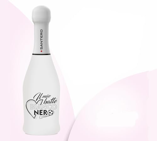 Zelda Bomboniere Sekt Geschenk Santero 200 ml Fußballmannschaften Dekoration (weiß und schwarz)
