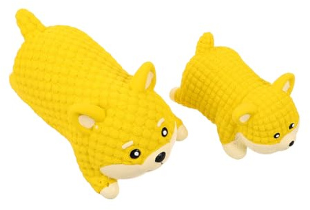 VICASKY 2pcs Puppy Teething Latex Squeaky Chew Balls for Small and Medium Dogs Interactive Training Aid Indoor Outdoor Pet Play