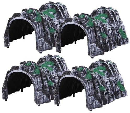 Túnel de Tren ferroviario de 4 Piezas, 7 túneles de Paisaje de Tren Modelo Realista, vagón de Cueva de ferrocarril de simulación, Accesorios de Modelo de montaña de plástico, Regalos de Juego para f