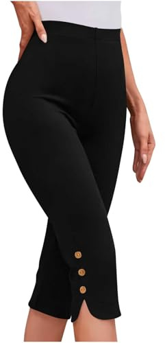 3/4 Pantalon Femme Yoga 3/4 Capri Legging Coton Activewear Bootleg Évasé Short de Sport Taille Haute Évasé Pantalon Été Fitness Jazzpants Court
