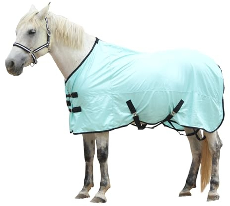 Gallopoff Couverture Anti-Mouches en Maille pour Chevaux, Vert Menthe 142cm